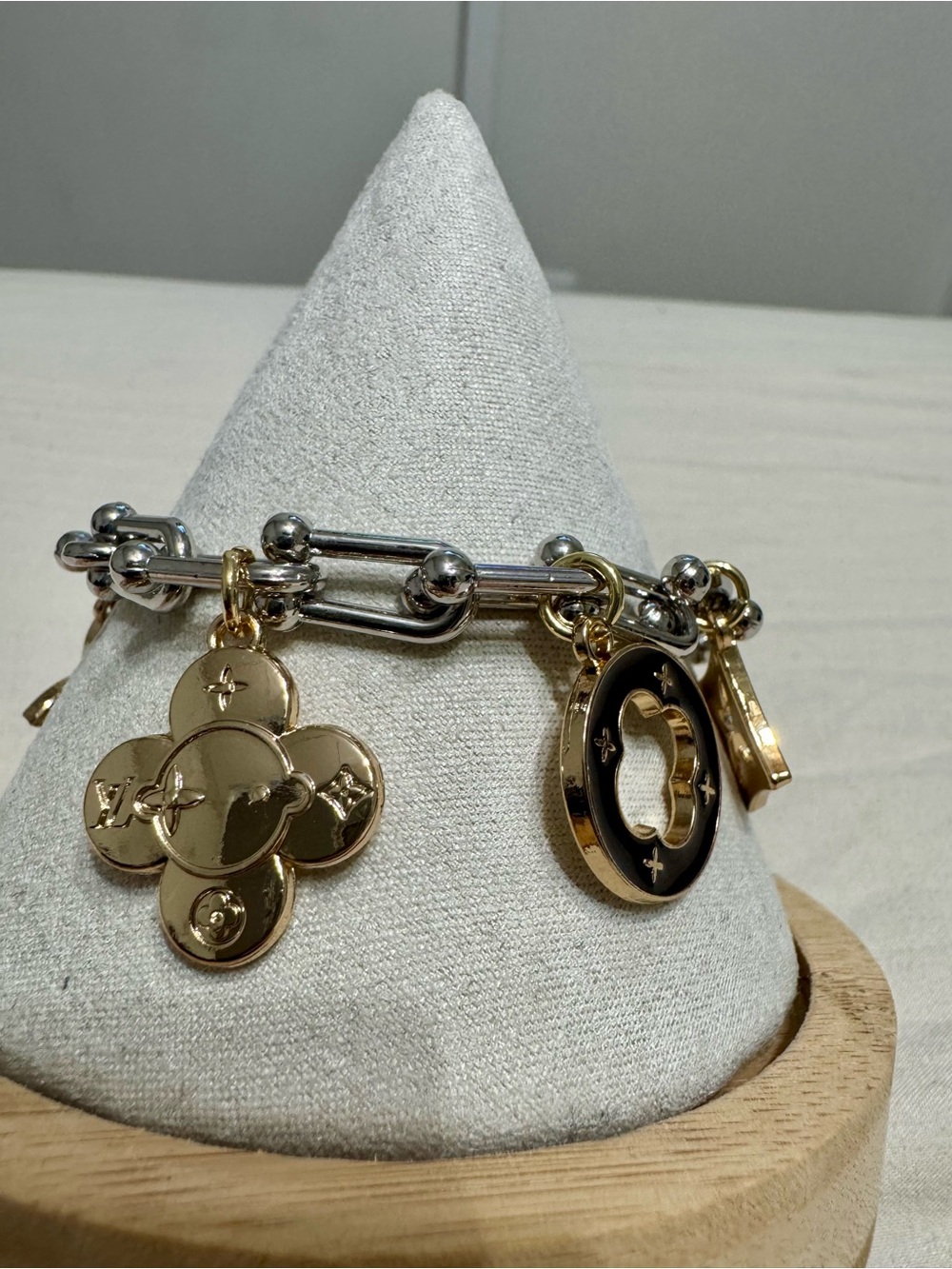 Upcycled LV Charm Bracelet